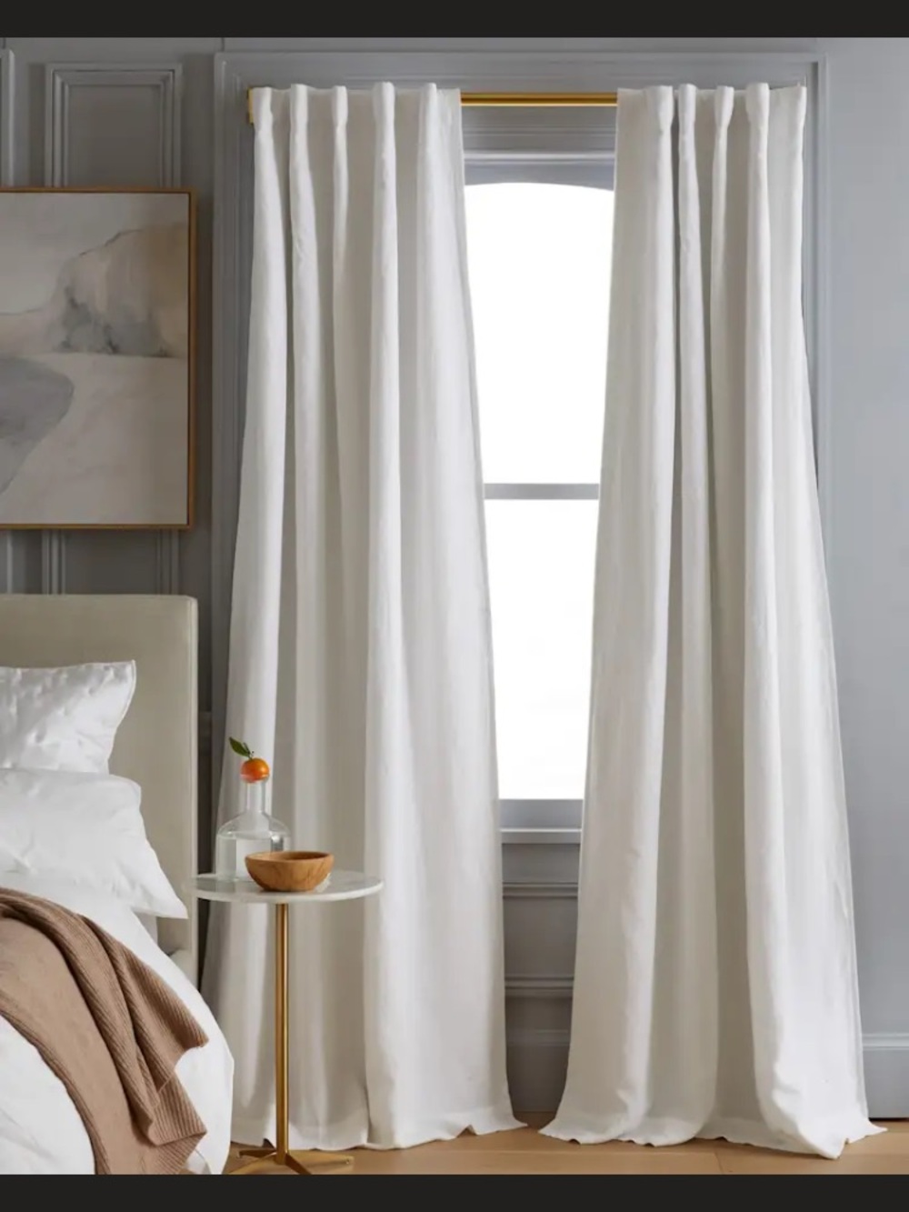 Quince 96x84 Linen Room Darkening Curtain Panel White